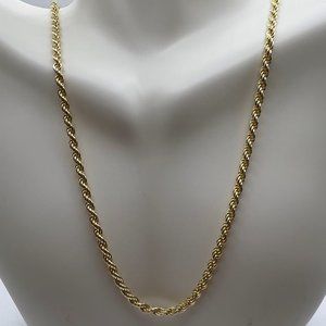 30" Mens Thick/Heavy Gold Rope Chain - 925 Italy